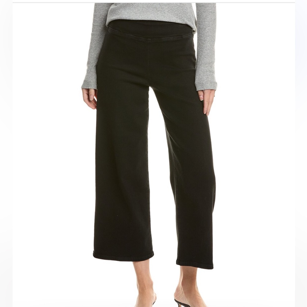 Frame denim le jet set sheen noir wide leg crop sz 2 $198 brand new